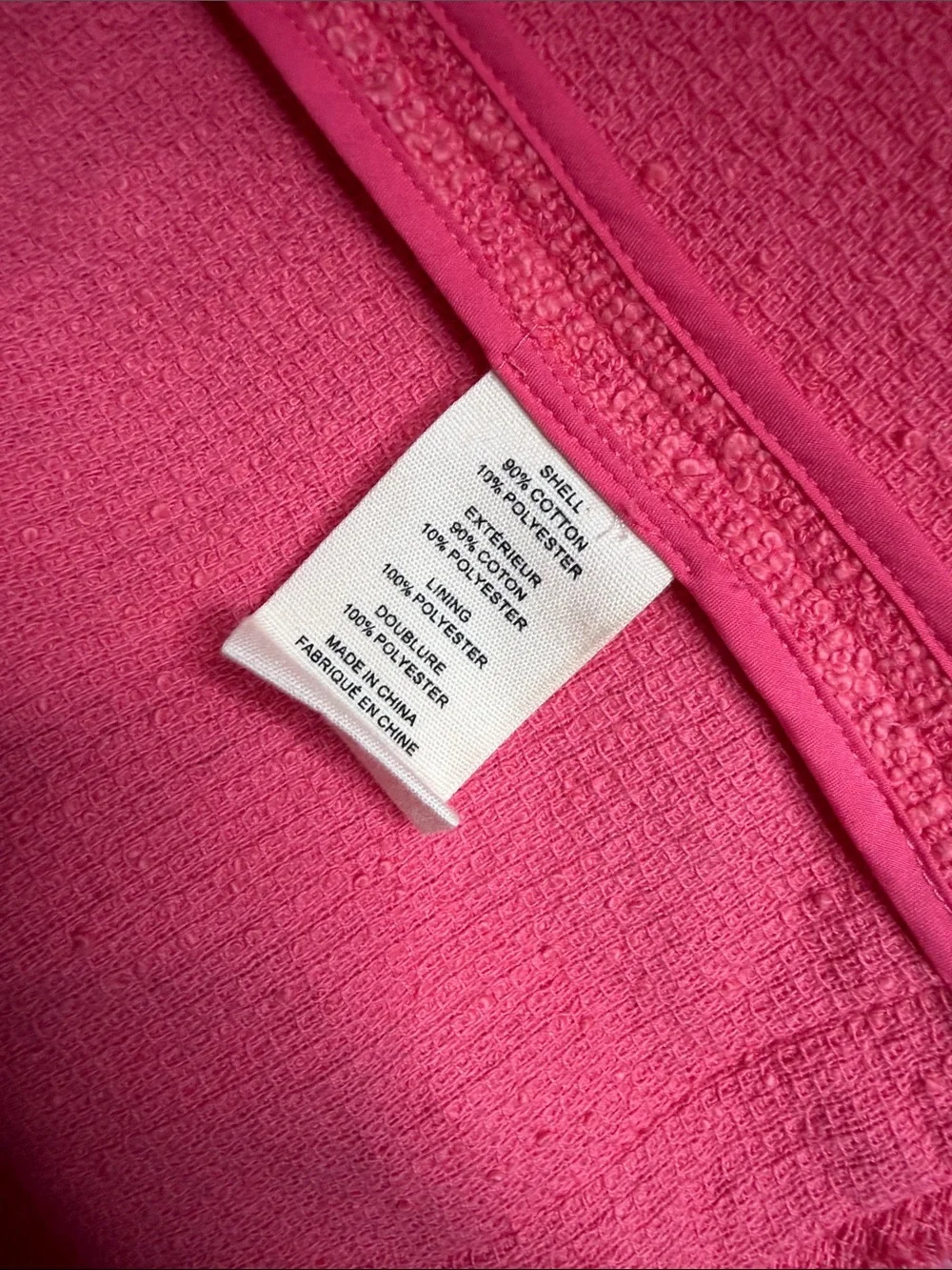 L’AGENCE | Women’s Keaton Tweed Short Blazer in Coral Rose Size 0